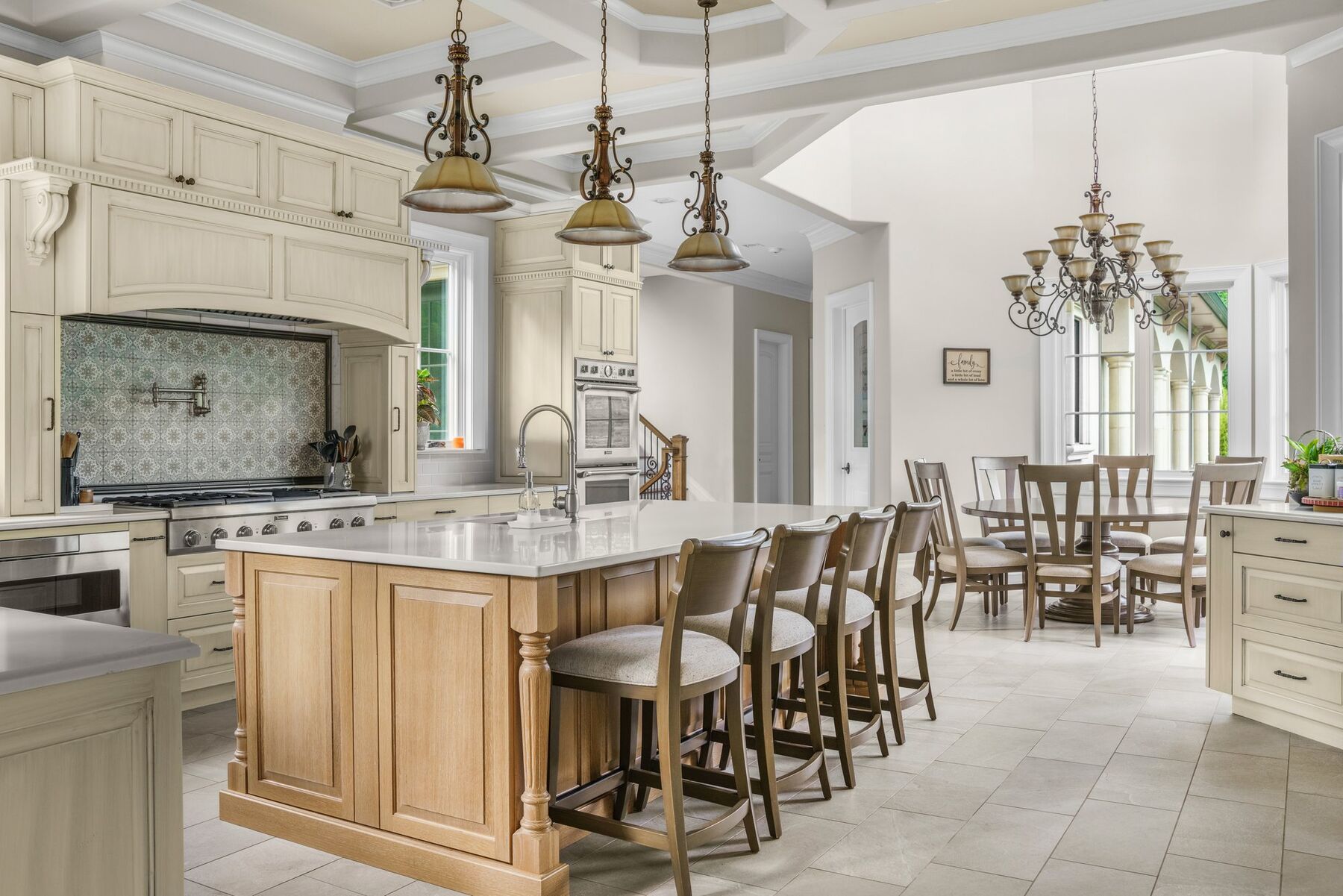 chef's kitchen with center island at The Somerset